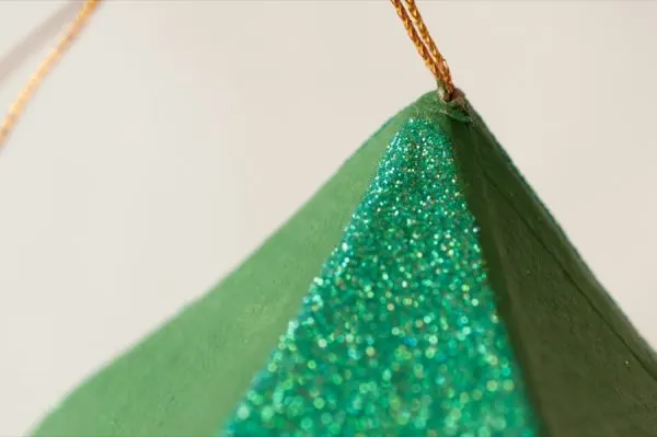 DIY Colorblock Glitter Ornaments