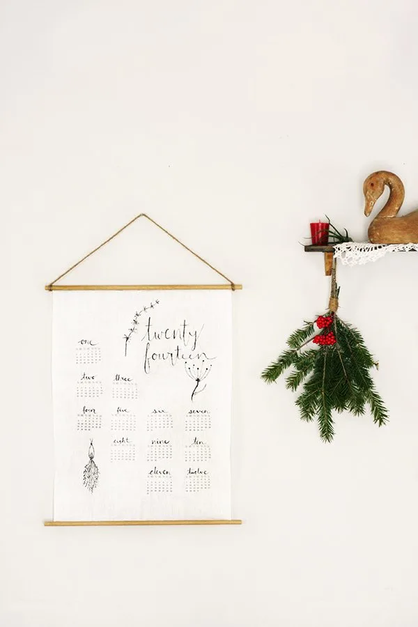 DIY Linen Wall Calendar