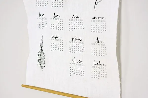 DIY Linen Wall Calendar