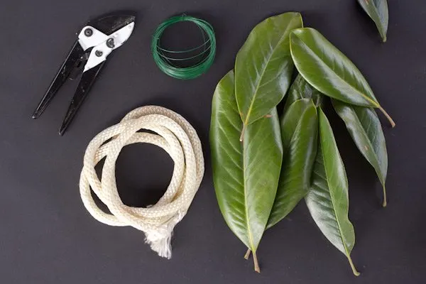 DIY Magnolia Leaf Garland