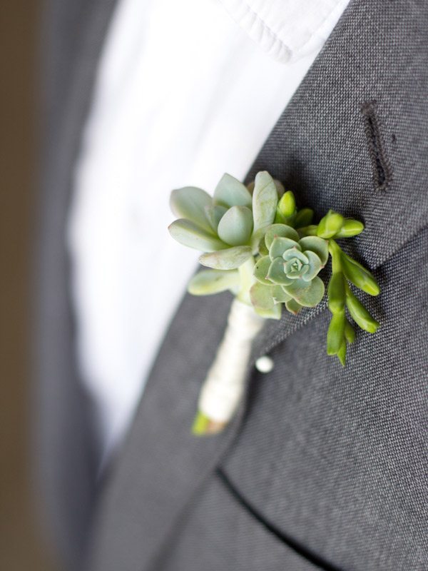DIY Succulent Boutonnieres from @cydconverse