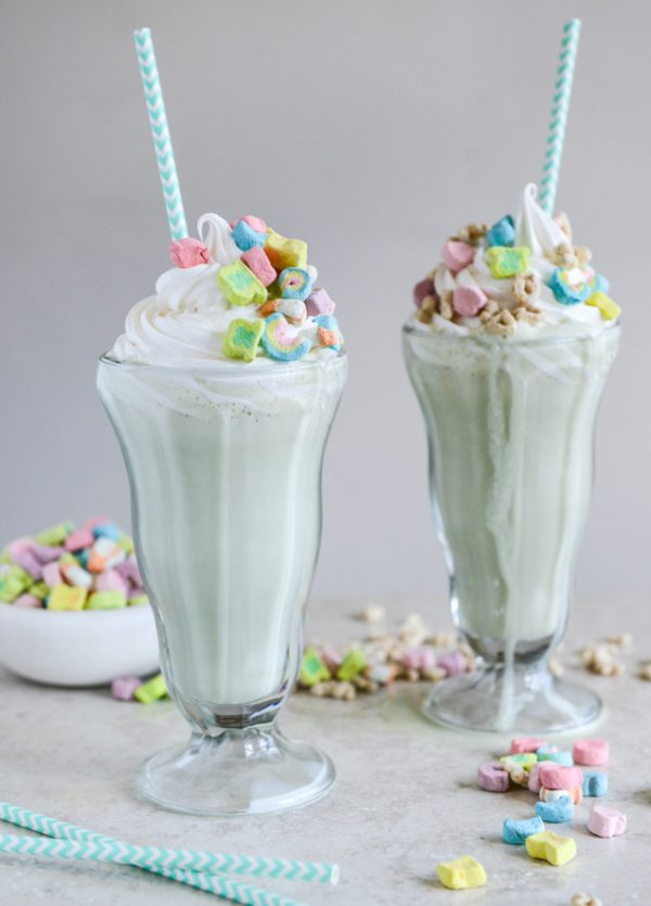 Boozy Lucky Charms Milkshakes