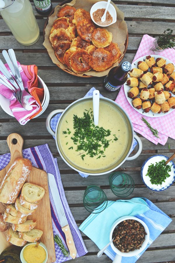 A Casual Potato Soup Dinner Party
