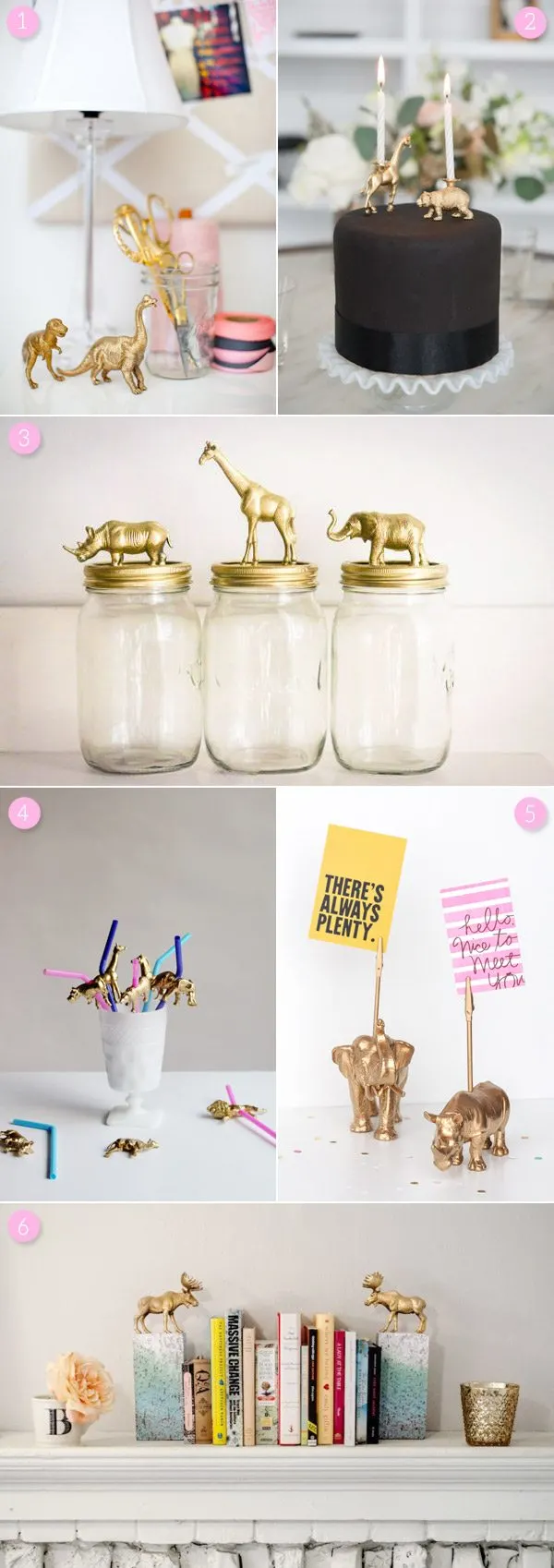 6 Awesome DIY Gold Animal Projects from @cydconverse