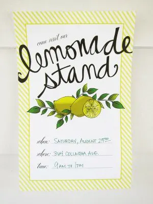 Printable Lemonade Stand Sign