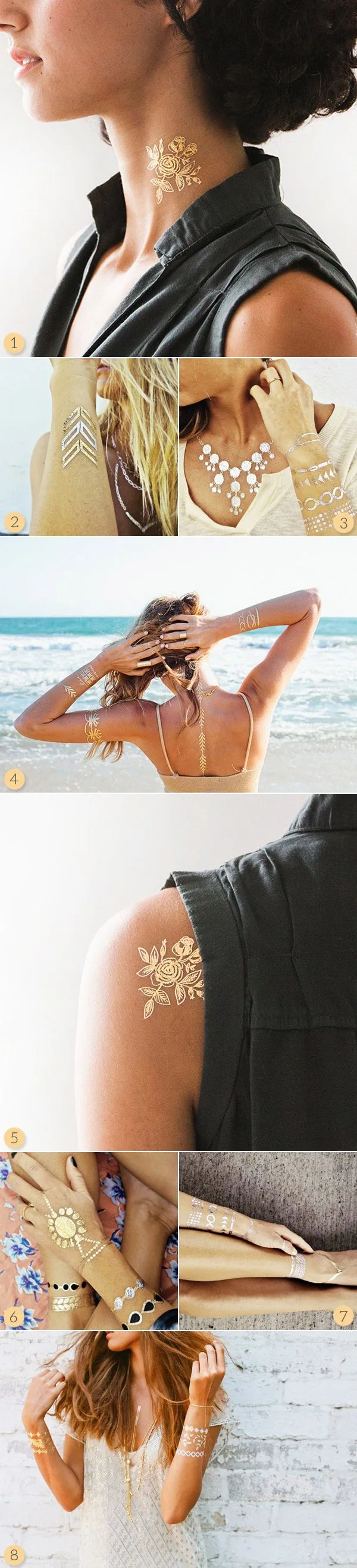 Loving Metallic Gold Temporary Tattoos