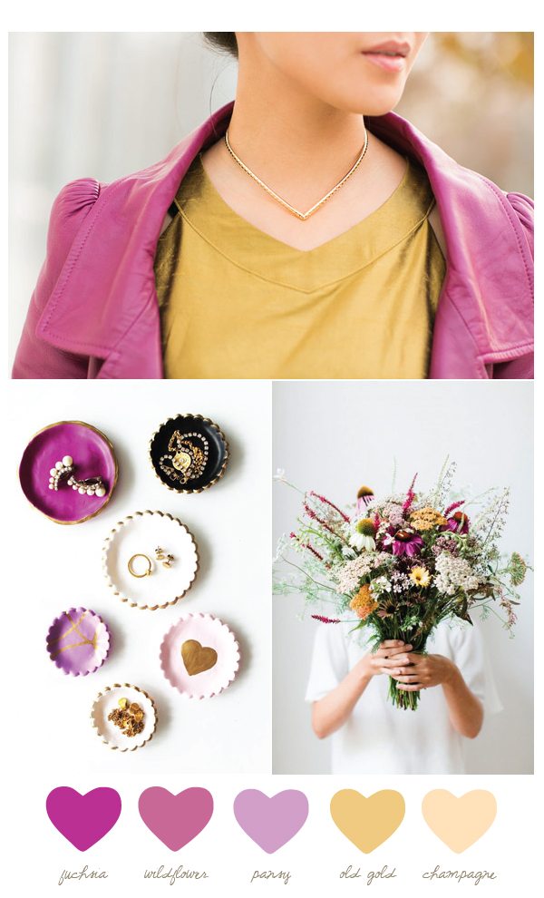 Color Palette: Wildflower and Old Gold from @cydconverse