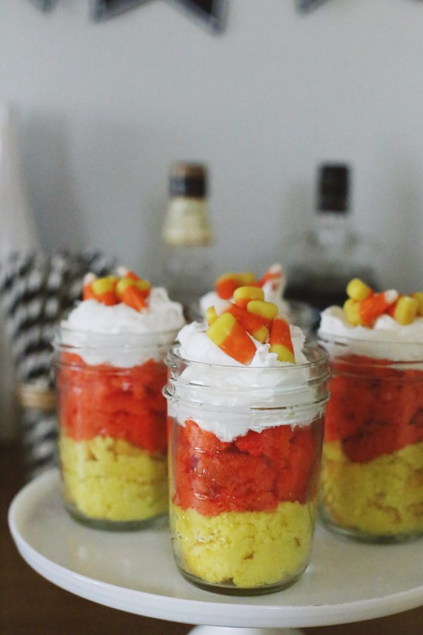 Candy Corn Cake in a Jar