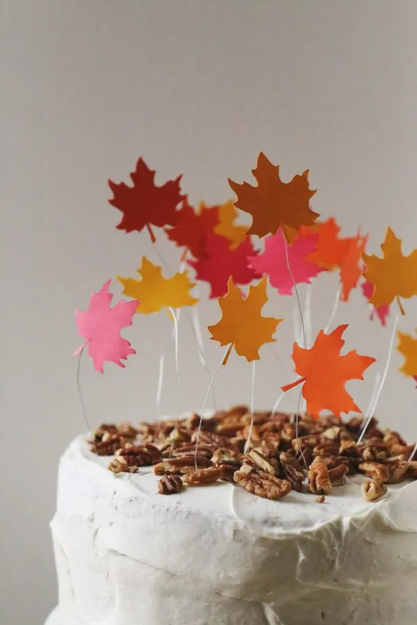 DIY Falling Leaves Cake Topper by @cydconverse
