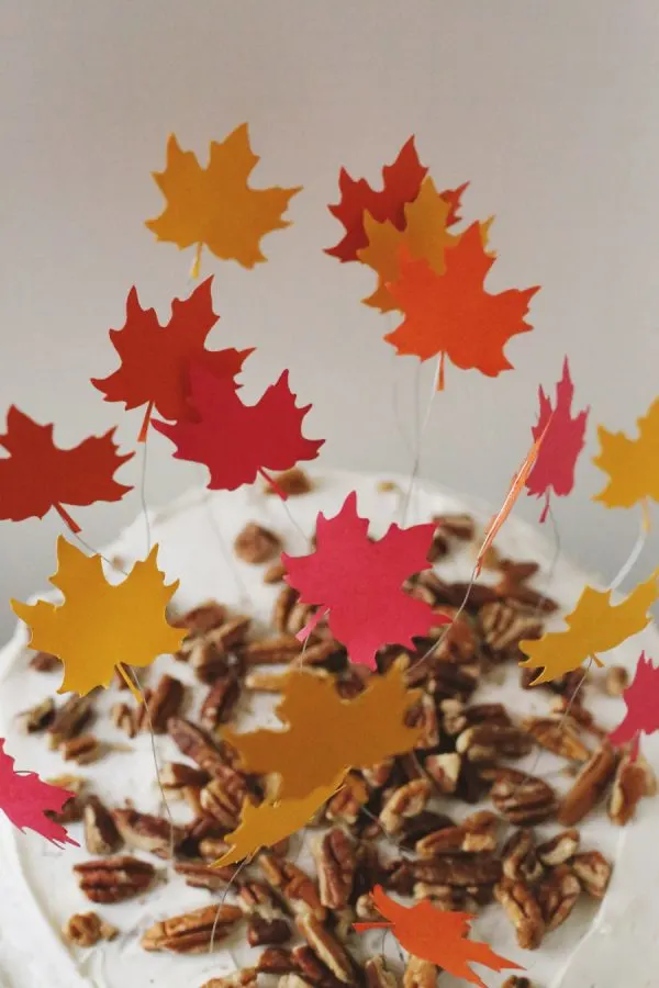 DIY Falling Leaves Cake Topper by @cydconverse