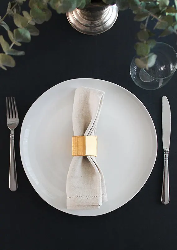 DIY Gold Geo Napkin Rings