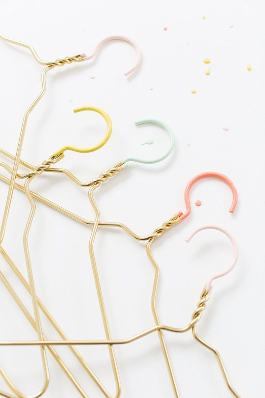 DIY Color Dipped Clothes Hangers