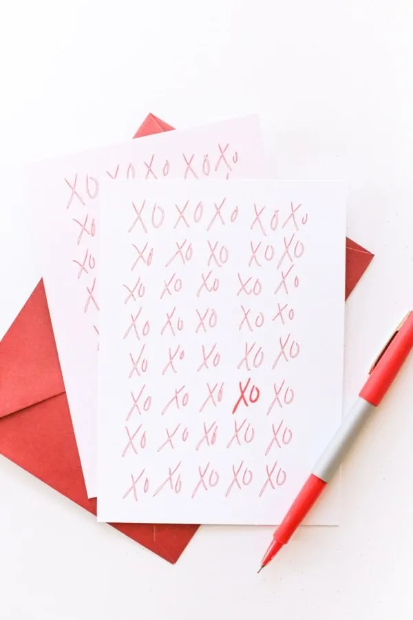 DIY Printable XO Valentine's Day Cards from @cydconverse