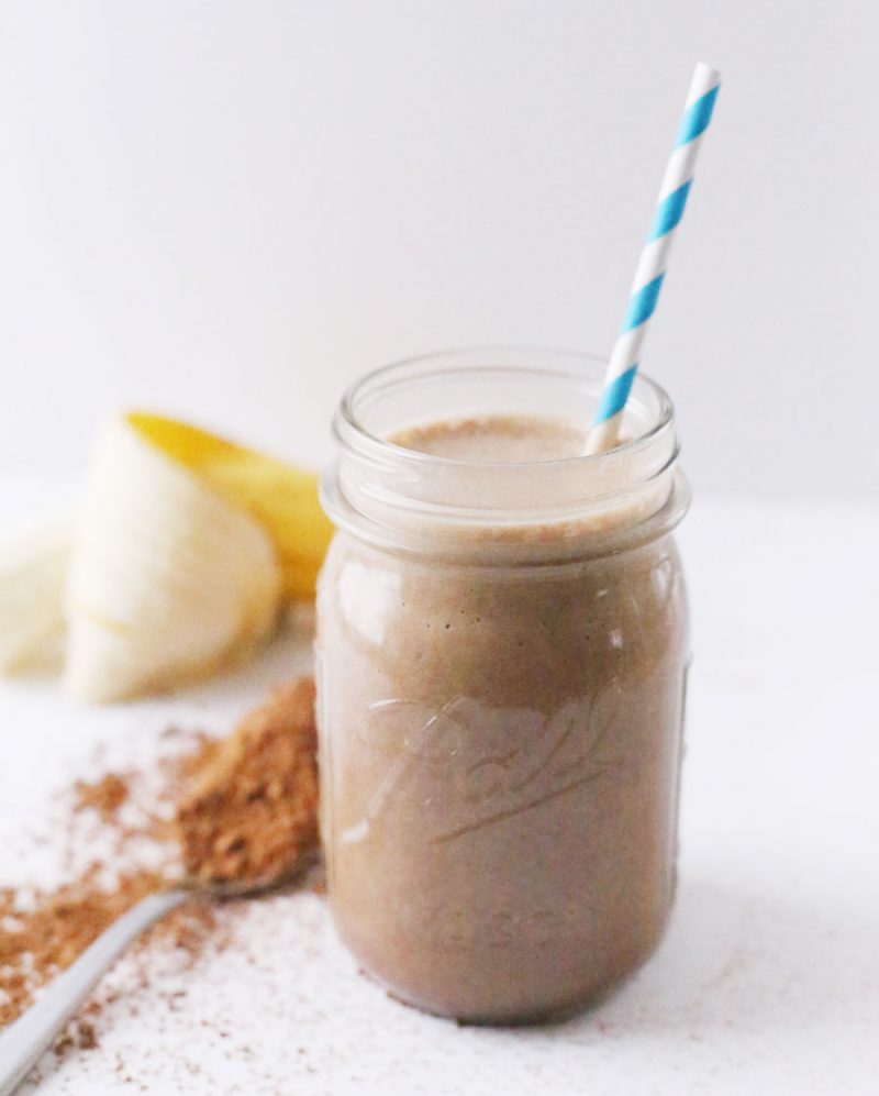 Chocolate Peanut Butter Banana Smoothie by @cydconverse