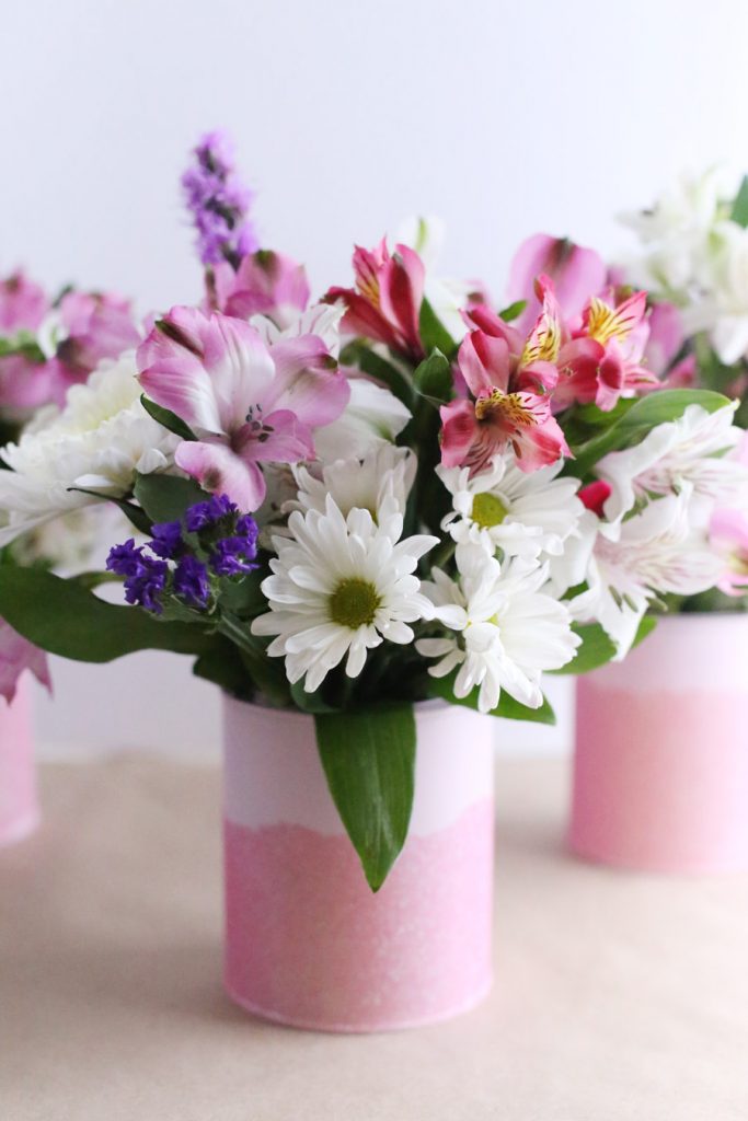 DIY Mini Paint Can Glitter Vases by @cydconverse
