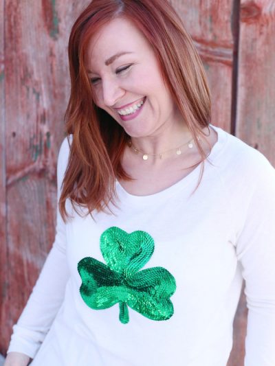 DIY Sequin Shamrock Shirt thumbnail