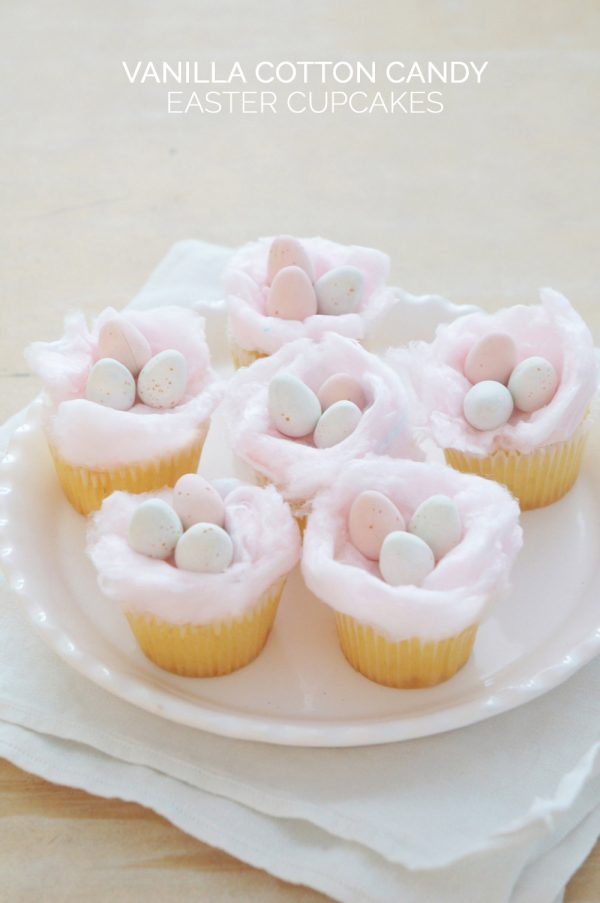Vanilla Cotton Candy Easter Cupcakes from @cydconverse