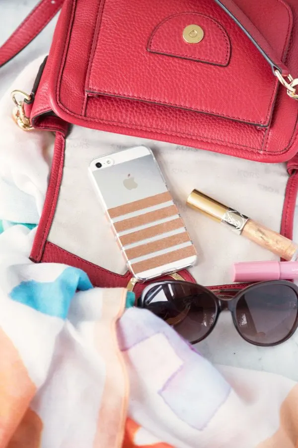 DIY Foil Striped iPhone Case by @cydconverse