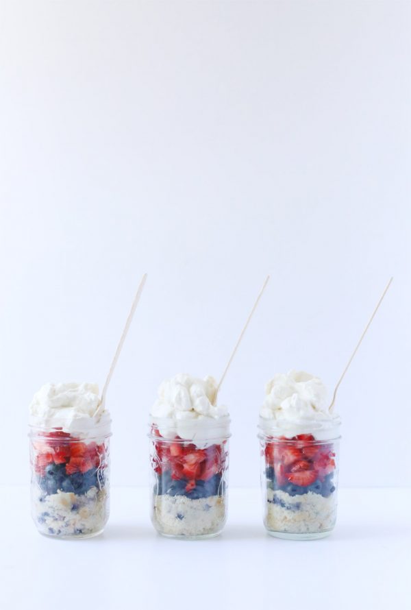 Red, White + Blue Patriotic Parfait in a Jar by @cydconverse