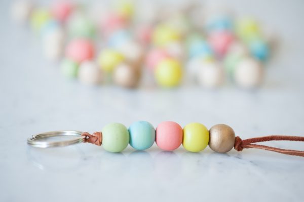 DIY Wooden Bead Keychain by @cydconverse