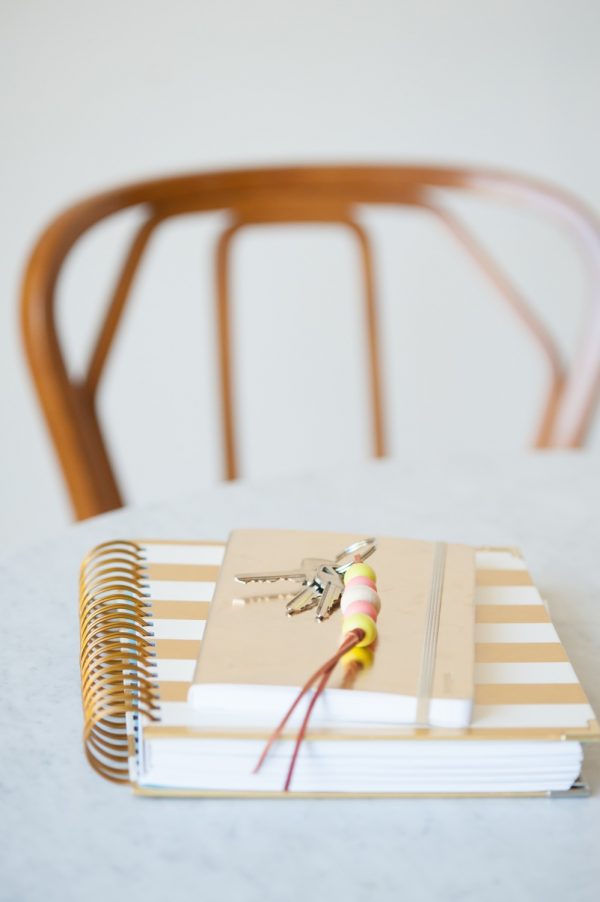 DIY Wooden Bead Keychain by @cydconverse