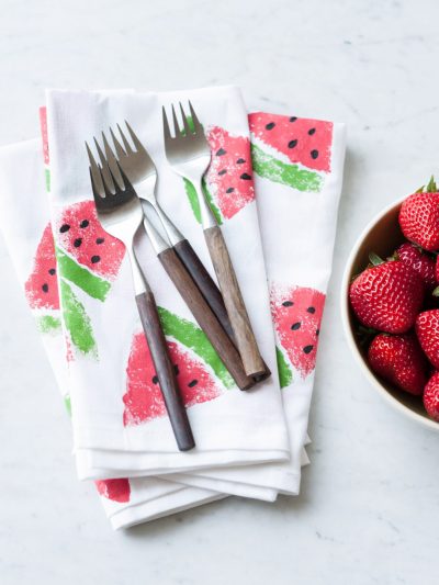 DIY Watermelon Print Napkins thumbnail