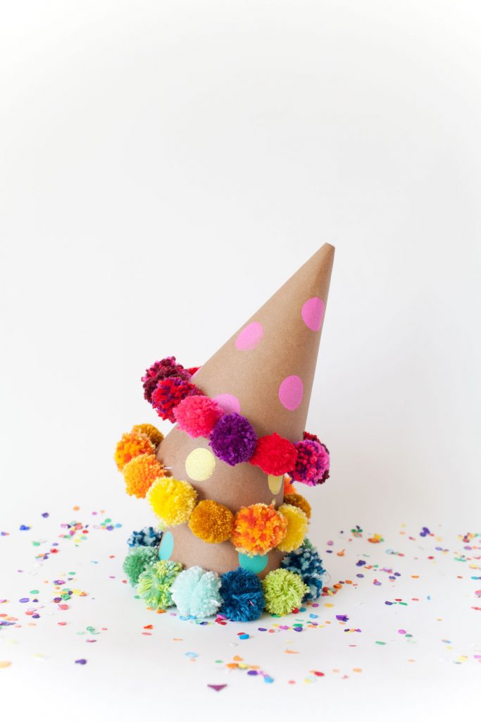 DIY Pom Pom Party Hats