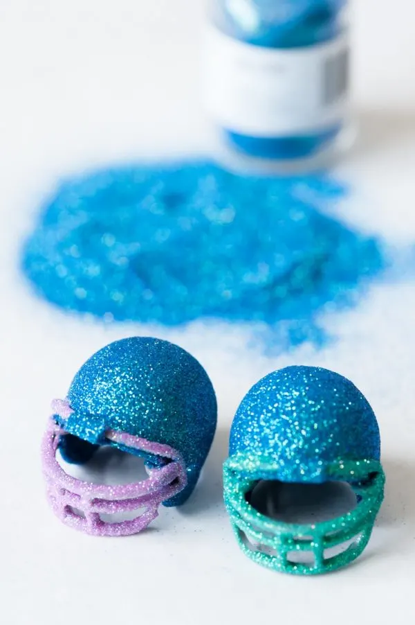 DIY Glitter Football Helmets by @cydconverse