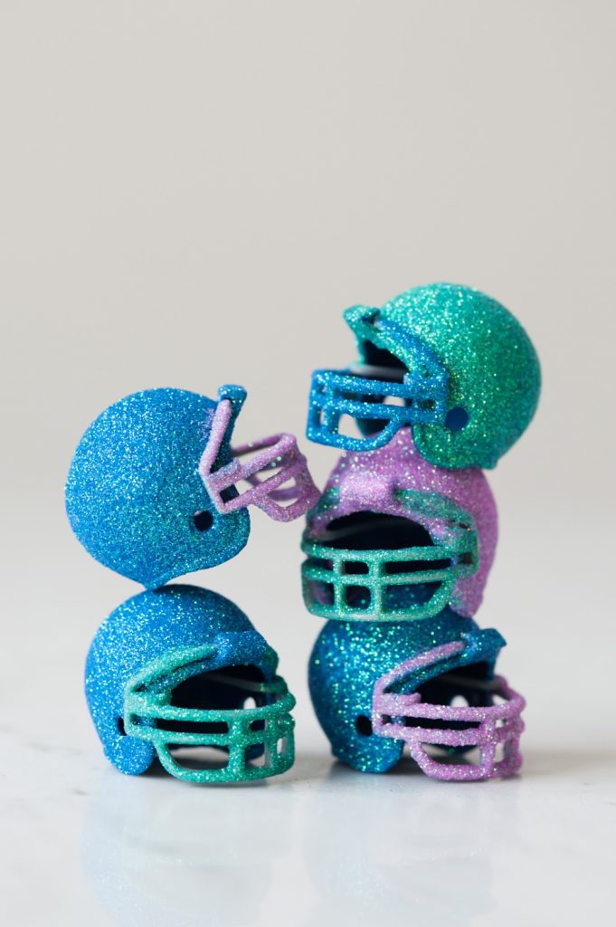 DIY Glitter Football Helmets by @cydconverse