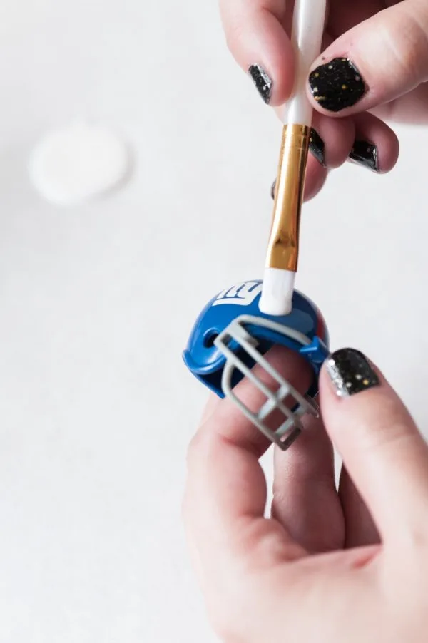 DIY Glitter Football Helmets by @cydconverse