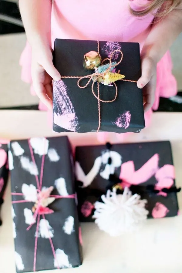 DIY Hand Painted Wrapping Paper