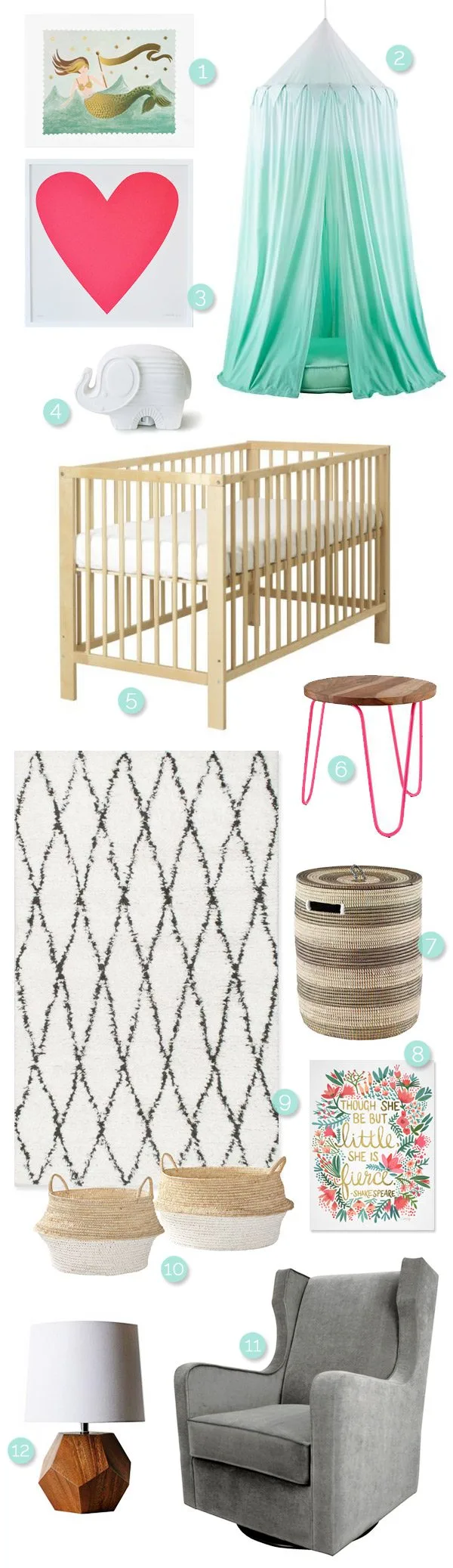 Modern Girls Nursery Ideas from @cydconverse