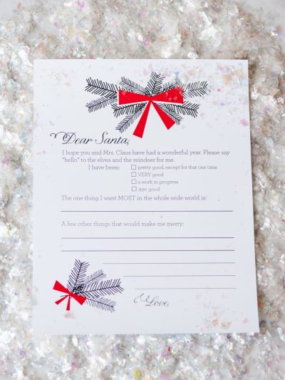 Dear Santa Printable Christmas Wish List thumbnail