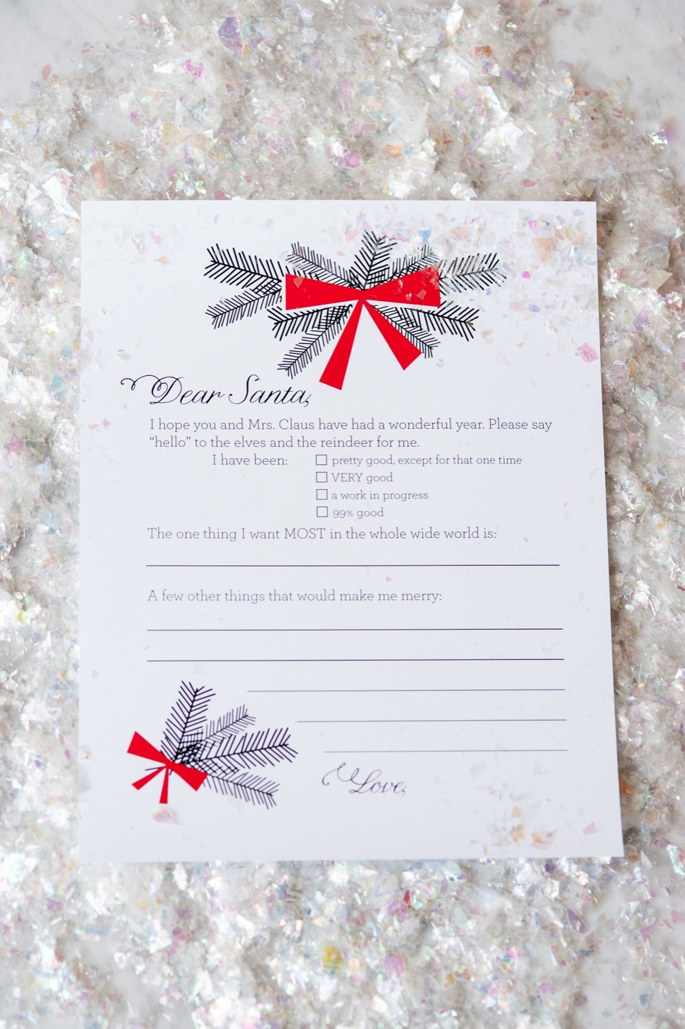 Dear Santa Christmas Wish List Printables by @cydconverse