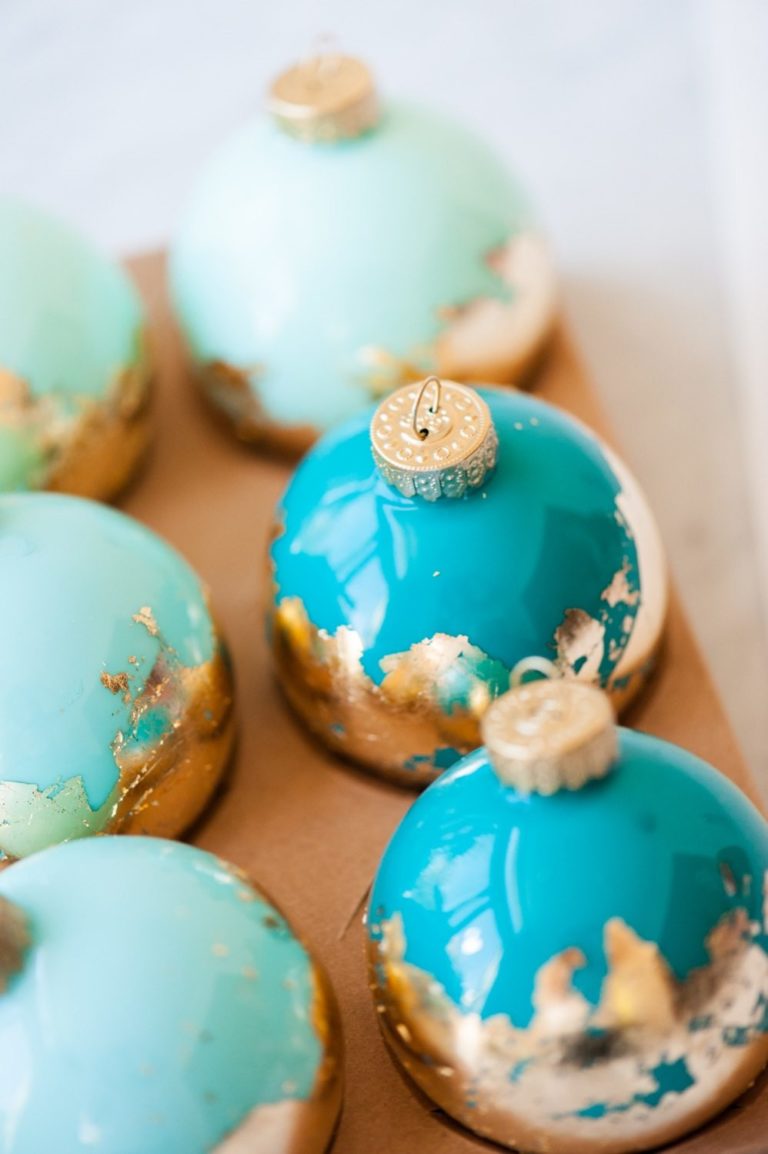 DIY Painted Gold Leaf Ornaments The Sweetest Occasion