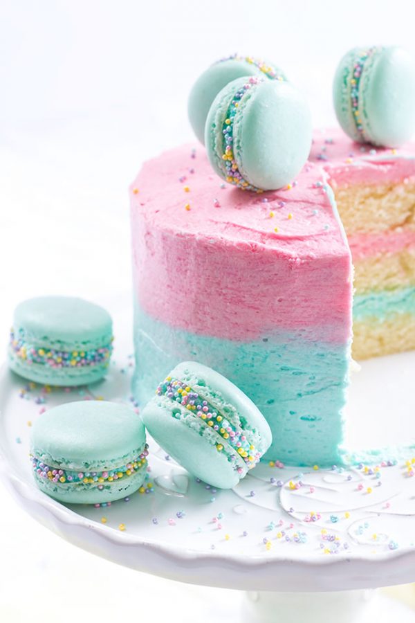 Vanilla Ombre Macaron Cake | 15 Gorgeous Easter Cakes from @cydconverse