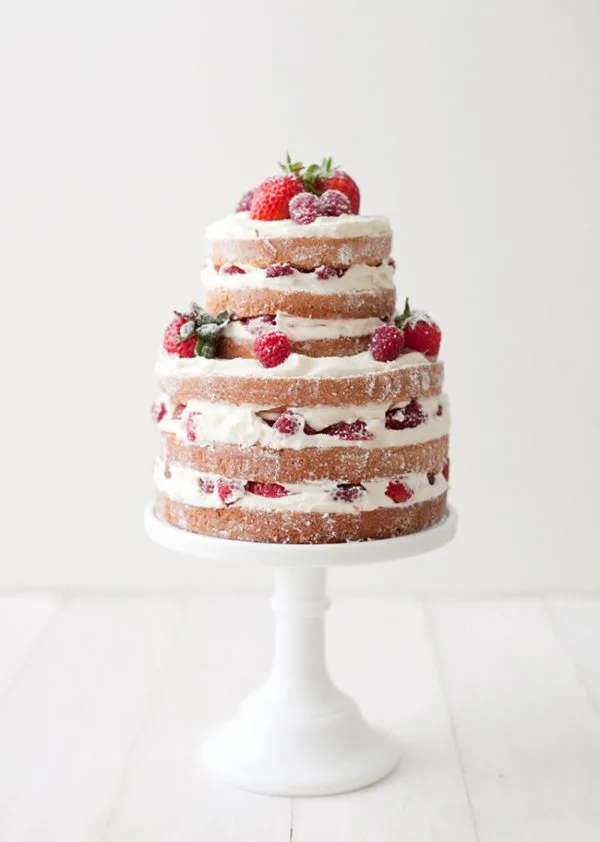 Naked Strawberry Raspberry Shortcake | 15 Gorgeous Easter Cakes from @cydconverse