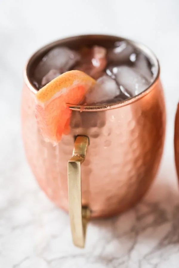 Grapefruit Moscow Mule Recipe | Cocktail recipes, party ideas and entertaining tips from @cydconverse - Repin to save or click through for the recipe!