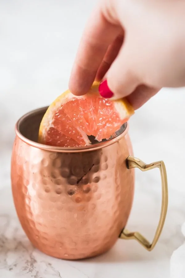 Grapefruit Moscow Mule Recipe | Cocktail recipes, party ideas and entertaining tips from @cydconverse - Repin to save or click through for the recipe!