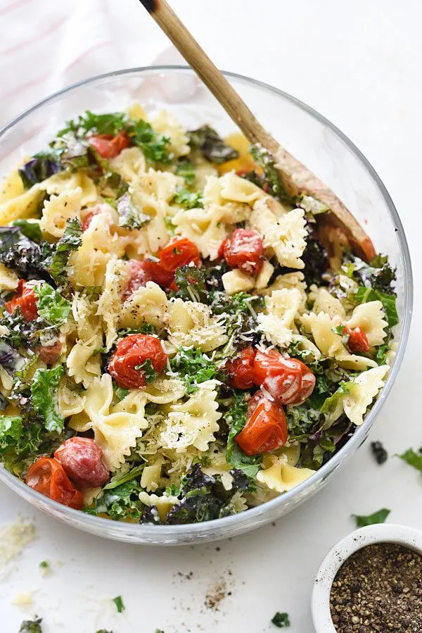 Kale Caesar Pasta Salad | Best summer salad recipes for dinner from @cydconverse