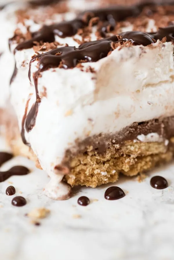 Homemade S'mores Ice Cream Cake Recipe | Party ideas and easy recipes from @cydconverse
