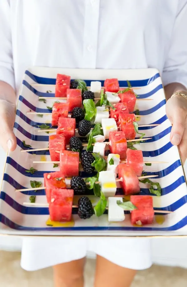 Watermelon Skewers | Patriotic 4th of July recipes from @cydconverse plus more 4th of July party ideas, entertaining ideas and more!
