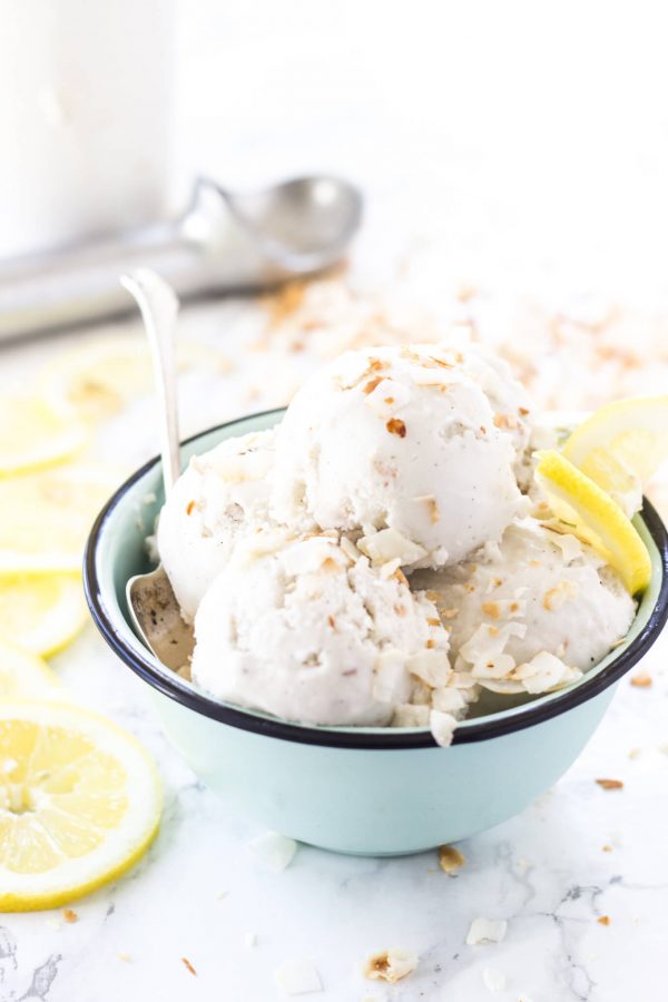 Toasted Coconut Lemon Ice Cream Recipe | Best Homemade Ice Cream Recipes from @cydconverse