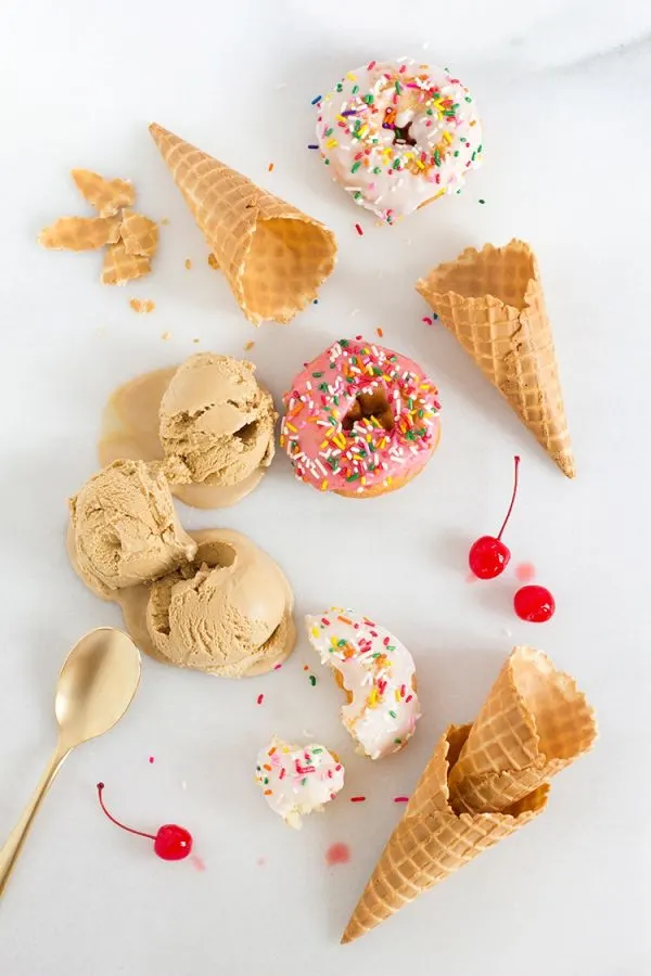 Coffee and Donut Ice Cream Recipe | Best Homemade Ice Cream Recipes from @cydconverse