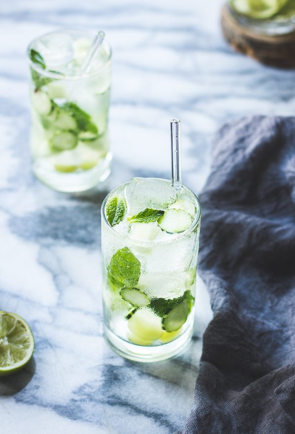 Cucumber Melon Sangria | 15 Sangria Recipes for Late Summer and Fall | Cocktail recipes, entertaining tips and party ideas from @cydconverse