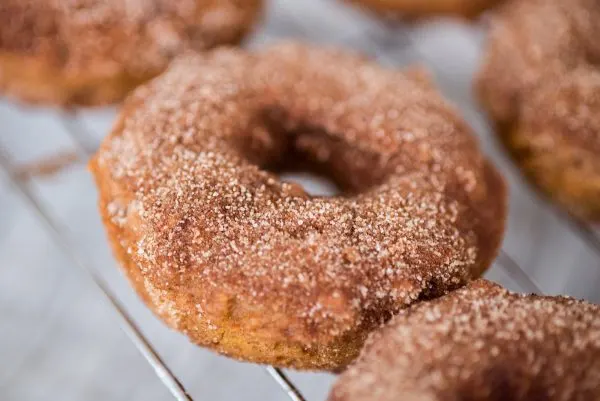 Pumpkin Spice Vegan Donuts with Cinnamon Sugar | Entertaining tips, party ideas, recipes, cocktail recipes and more from @cydconverse