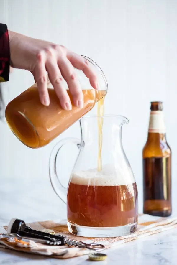 Pumpkin Ale Spiked Cider | Party appetizers, party cocktails, party ideas, party recipes and more from @cydconverse