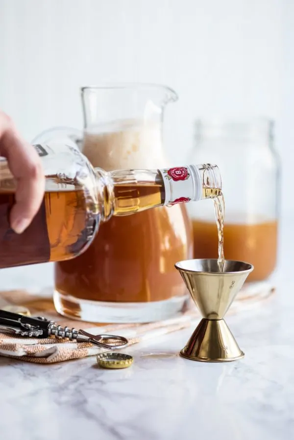 Pumpkin Ale Spiked Cider | Party appetizers, party cocktails, party ideas, party recipes and more from @cydconverse