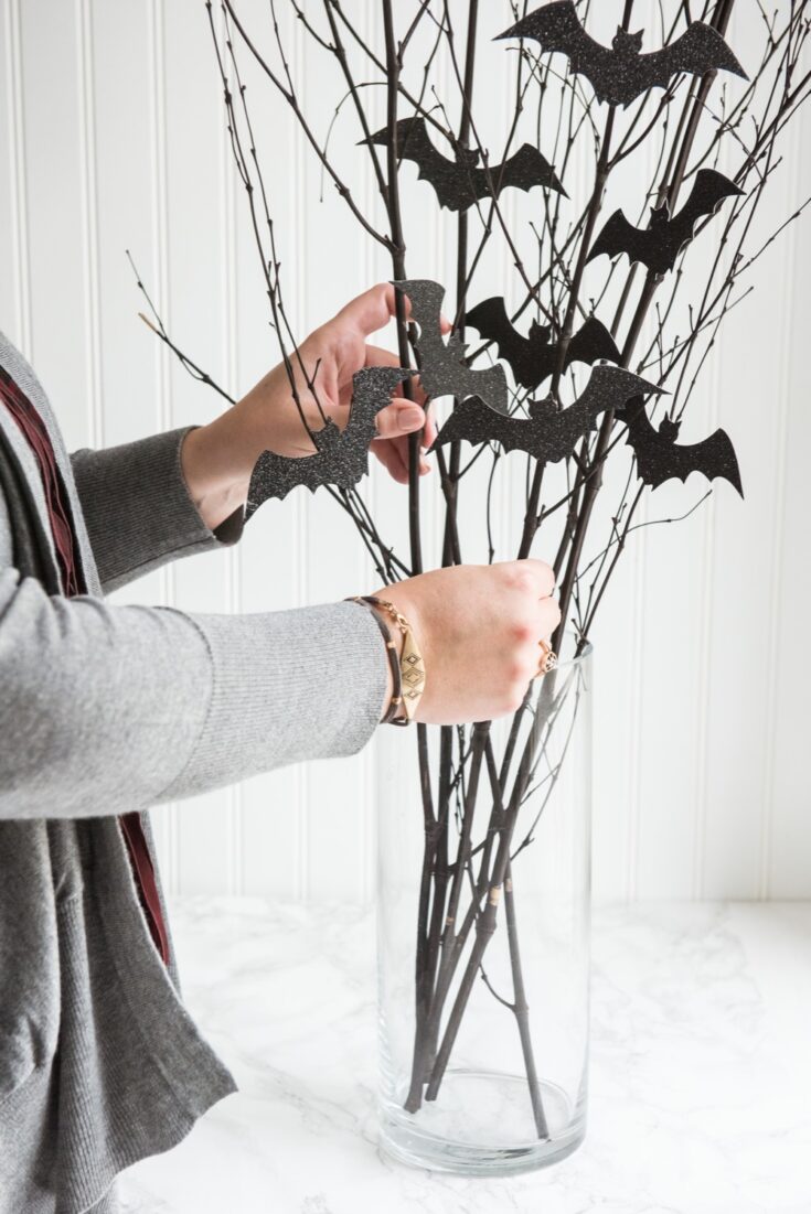 DIY Bat Branch Halloween Centerpiece The Sweetest Occasion