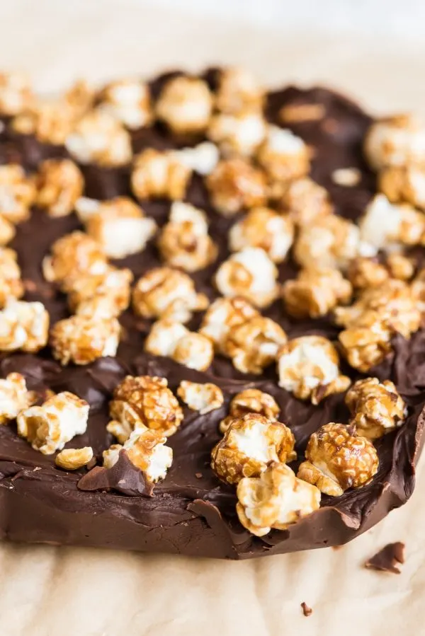 Dark Chocolate Caramel Corn Fudge Recipe from @eaglebrand and @cydconverse | Best fudge recipes, cookie exchange recipes and party ideas!